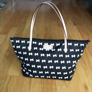 Kate Spade Black and White Bow Nylon Bag